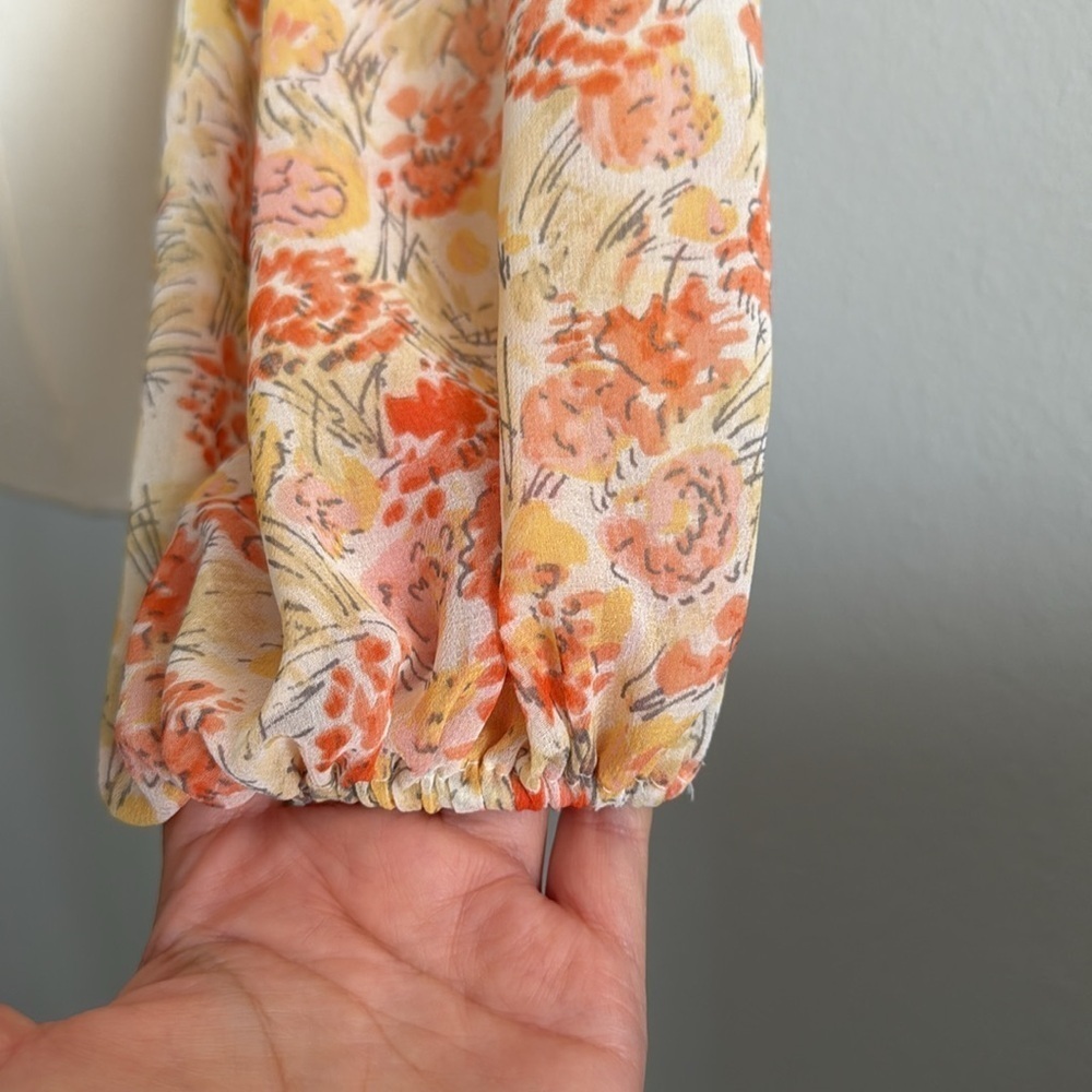 Free People Mabel Printed Blouse Size XS - Picture 2 of 8